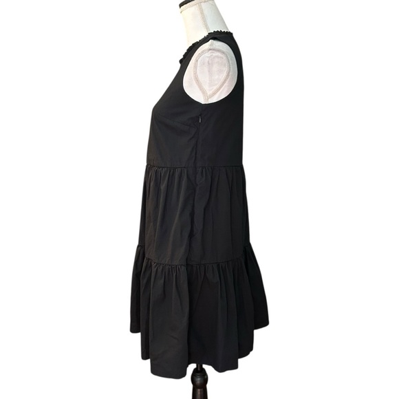 J Crew Sleeveless Tiered Cotton Blend Summer Shift Dress Women’s SZ 0 in Black - Picture 4 of 12
